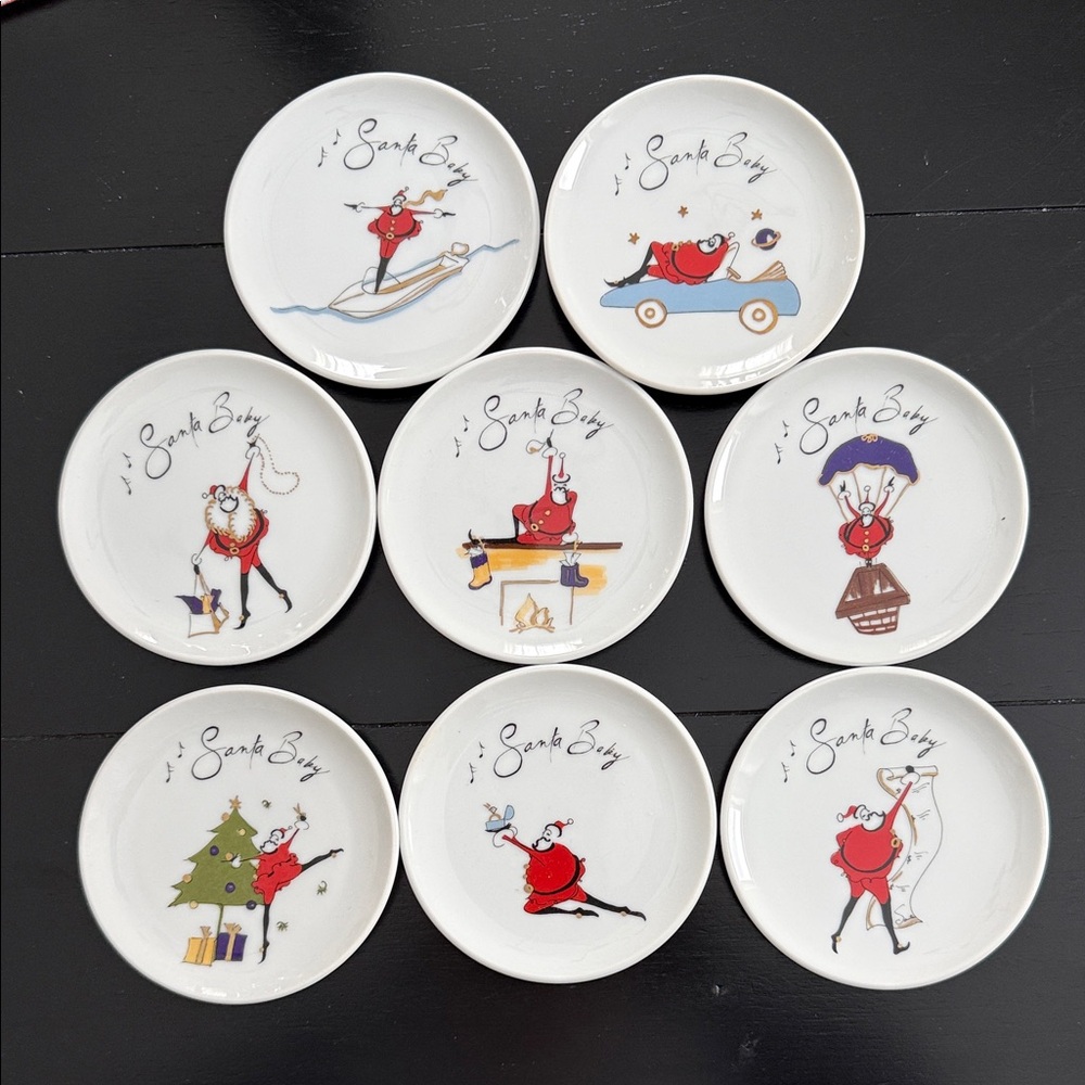 Pottery Barn Santa Baby Coasters Set of 8